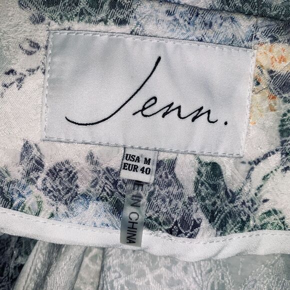 Lucy Paris Womens Tailored Blazer Suit Jacket Pastel Floral Print Blue Medium - Picture 9 of 11